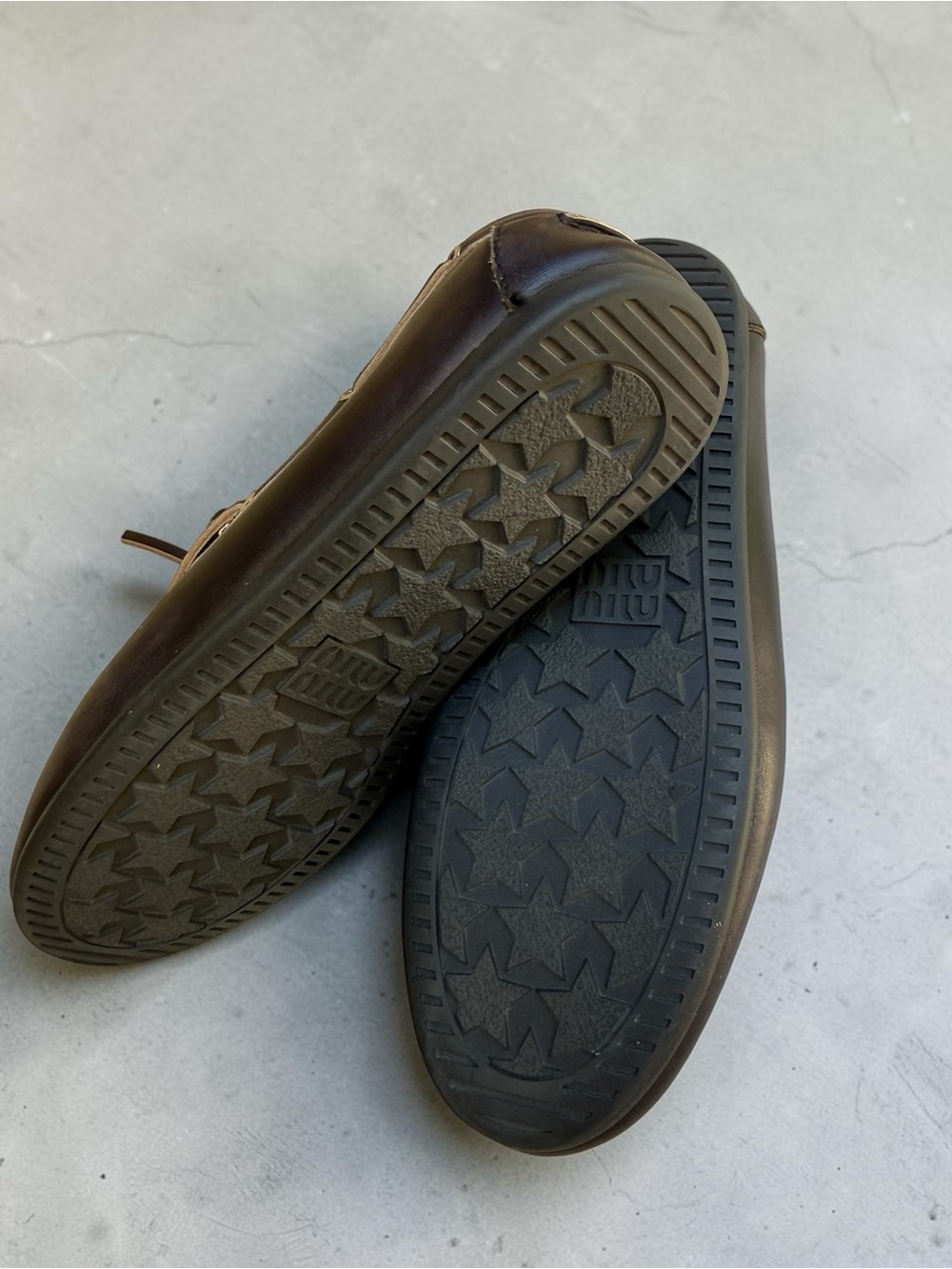 Miu Miu Unlined Bleached Leather Boat Shoes NWOT - Picture 6 of 9